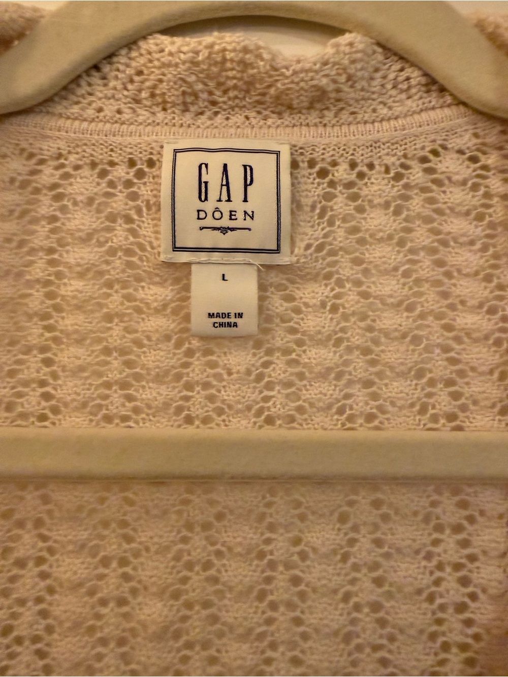GAP DOEN Cream Open-Knit Button Cardigan Sweater - Picture 2 of 2